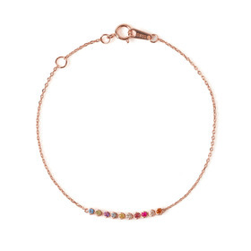 Color stone bouquet bracelet pink gold