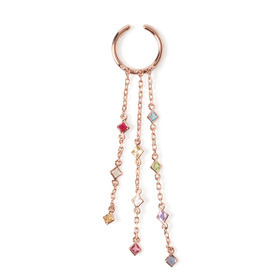 Color stone bouquet ear cuff