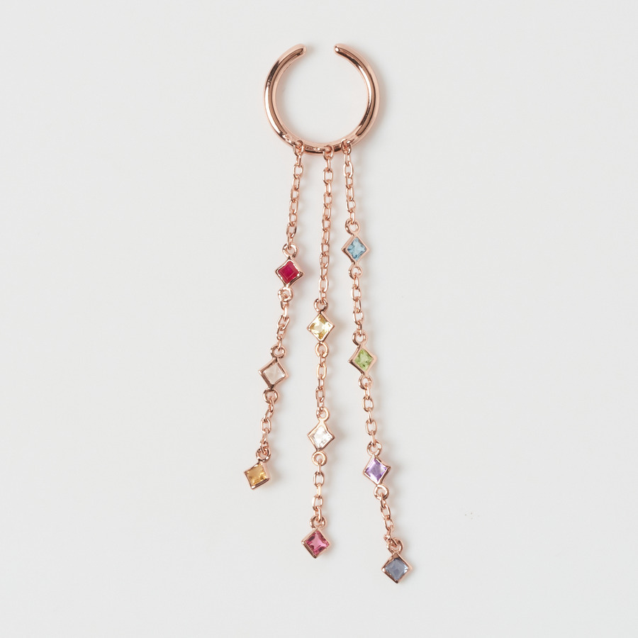 Color stone bouquet ear cuff | Ruban de bouquet | VERTICAL