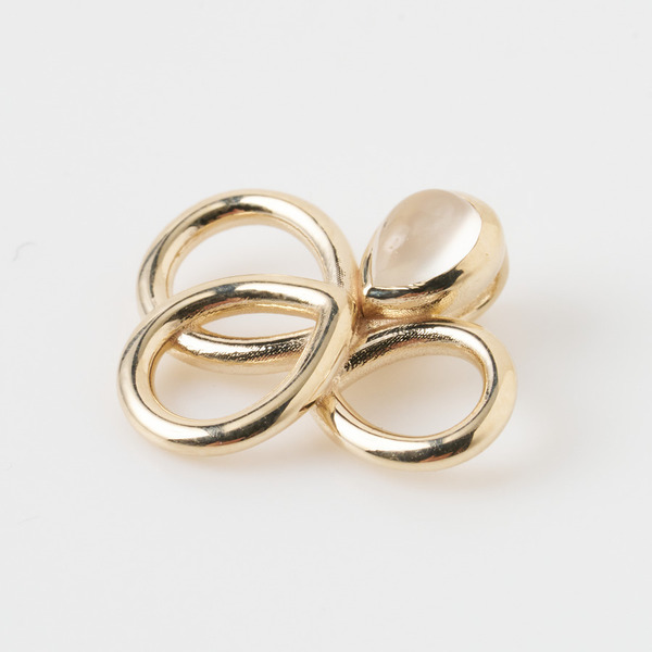 Lucky clover charm (moon stone) 詳細画像 Gold 1