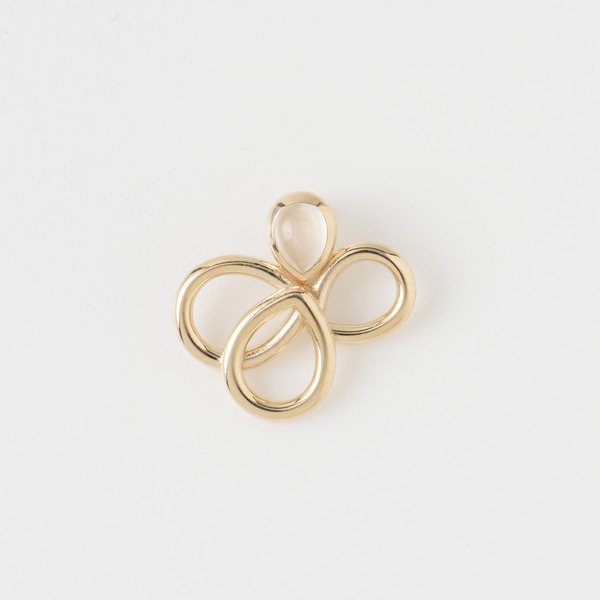 Lucky clover charm (moon stone) 詳細画像 Gold 1