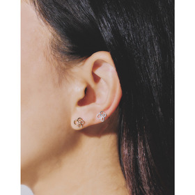 Lucky clover stud earrings(YG) 詳細画像