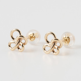 Lucky clover stud earrings(YG)