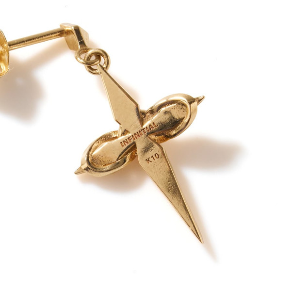 Infinity Cross Pierced Earrings K10 詳細画像 Gold 3